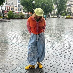 Fun Patchwork Denim Pants